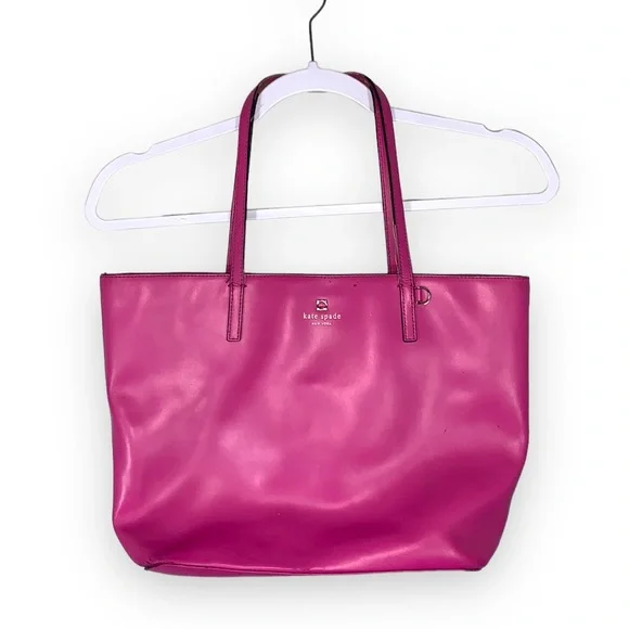 Kate Spade Pink Tote Bag Red Interior Large Shoulder Purse - Picture 1 of 16